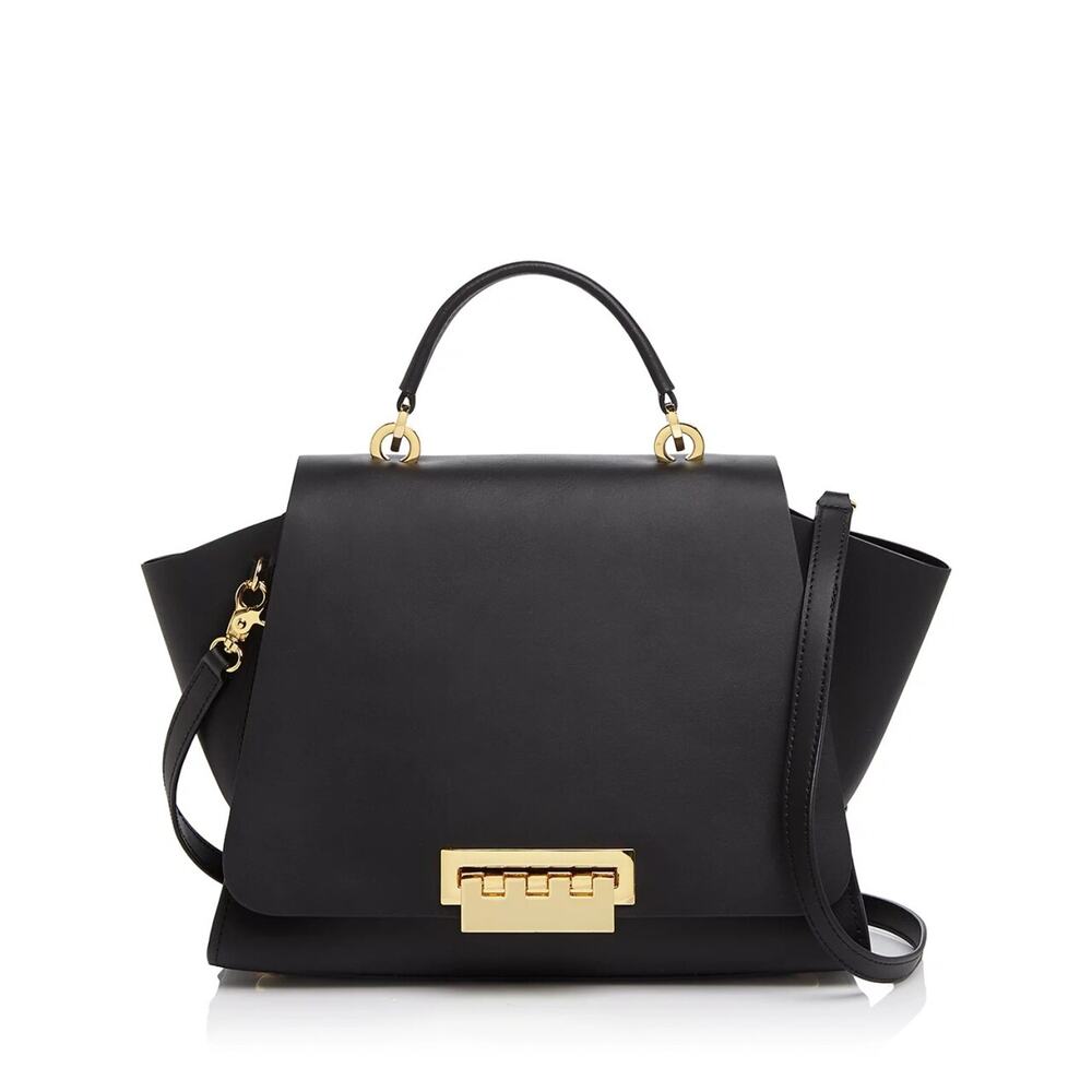 ZAC Zac Posen Eartha Iconic Top Handle Satchel Crossbody Black Leather NWT